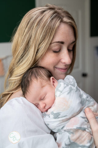 Photo from a newborn portrait session taken by Alpharetta GA newborn photographer.