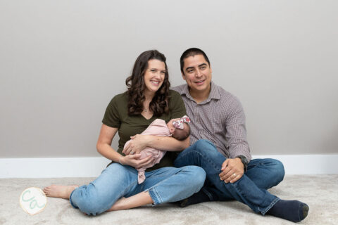 Photo from a newborn portrait session taken by Cumming GA newborn photographer.