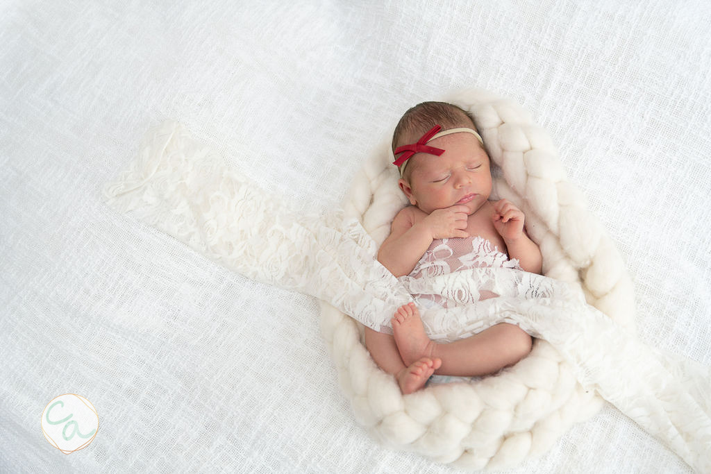 Photo from a newborn portrait session taken by Alpharetta and Cumming GA newborn photographer.
